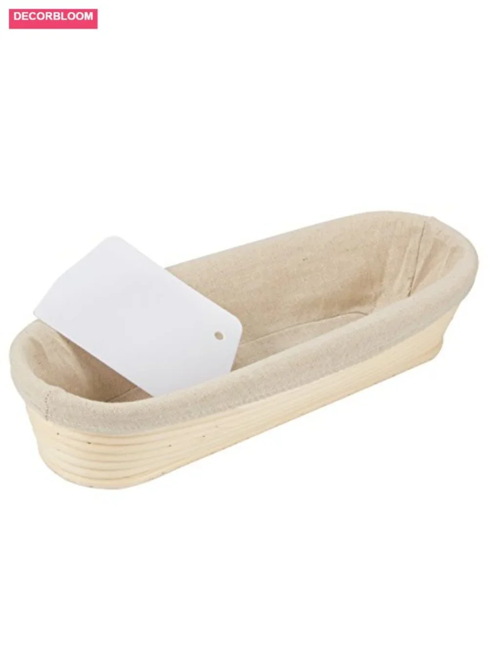 13 Oval Rattan Bread Proofing Basket with Linen Liner and Scraper for Sourdough